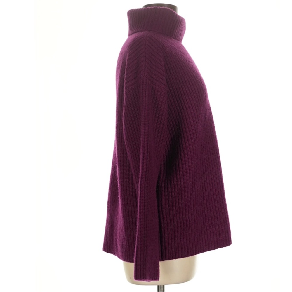 Ann Taylor Oversized Ribbed Mock Neck Cashmere Sweater Boxy Chunky Knit Medium - Picture 5 of 10